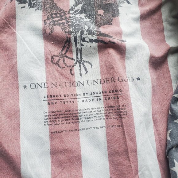 Jordan Craig Legacy Edition Men Large Denim Jean Jacket Blue Distressed - Picture 4 of 8